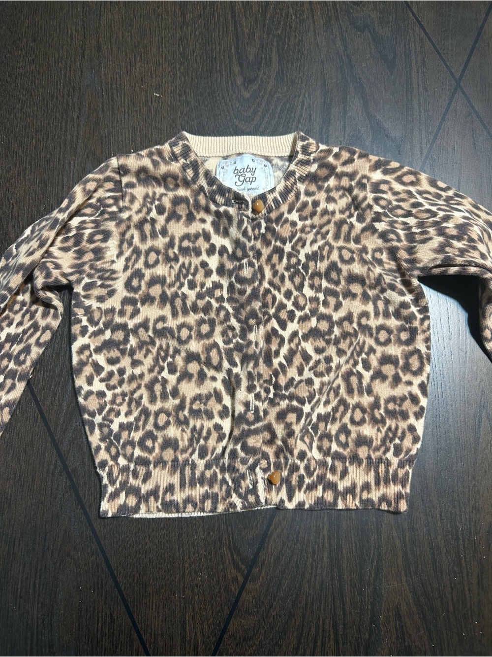 GAP Leopard Print Kids Cardigan - Tan and Brown